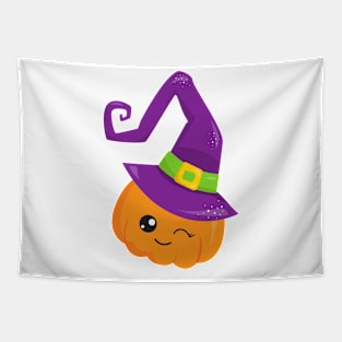 Halloween, Pumpkin, Witch Hat, Trick Or Treat Tapestry