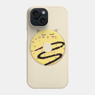 Sleeping Yellow Blushing Cat donut Phone Case