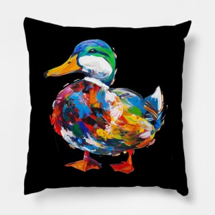 Duck Colorful Pop Art Design Animal Lover Gift Idea Pillow