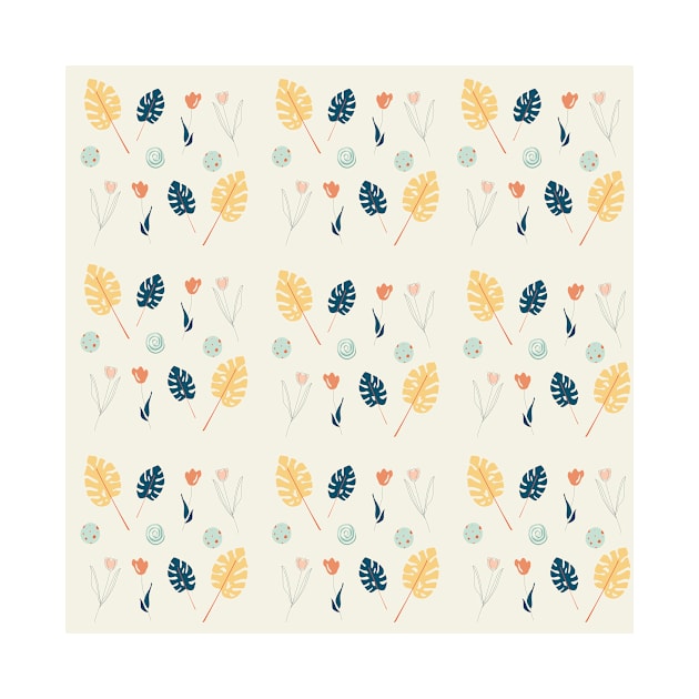 Flower and leaves pattern by Grave Studio