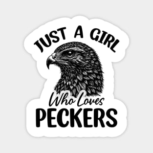 Just-a-Girl-Who-Loves-Peckers-Funny-Woodpecker-Bird-Lover-Gift Magnet