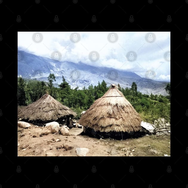 Colorized Vintage Photo of Andes Mountains Dwellings by In Memory of Jerry Frank