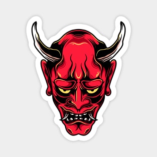 Japanese Oni Mask Tattoo Design Magnet