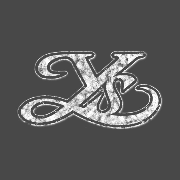 Ys Logo White Distressed Version by StebopDesigns
