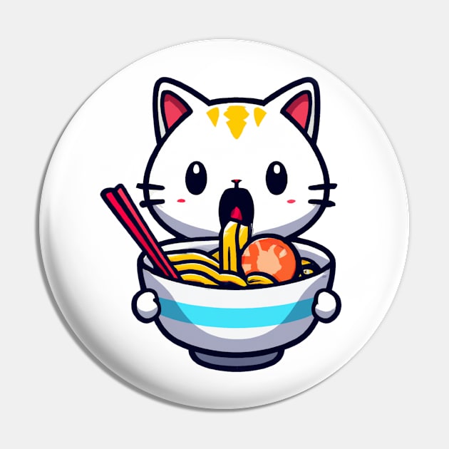 Cute cat eating ramen Pin by 365inspiracji