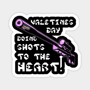 Valentines Day Doing Shots To The HEART! v. Code Pink Wht Text Magnet