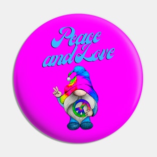 Christmas Pyjama, Peace and Love, Hippie Gnome, Holiday T Pin