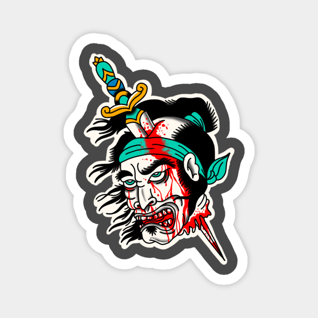 Samurai Dagger Traditional Tattoo - Samurai - Magnet | TeePublic Samurai Dagger Traditional Tattoo - Samurai - Magnet | TeePublic
