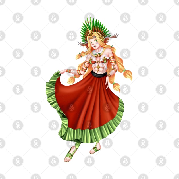 Christmas Quetzalcoatl Skirt 2 by Antonydraws