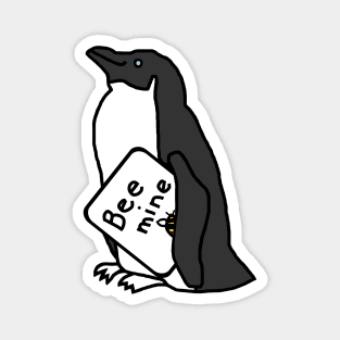 Cute Penguin says Bee Mine this Valentines Day Magnet