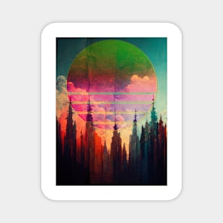 Retrofuturistic Sunset Magnet