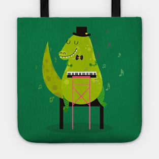 Pianist dinosaur Tote