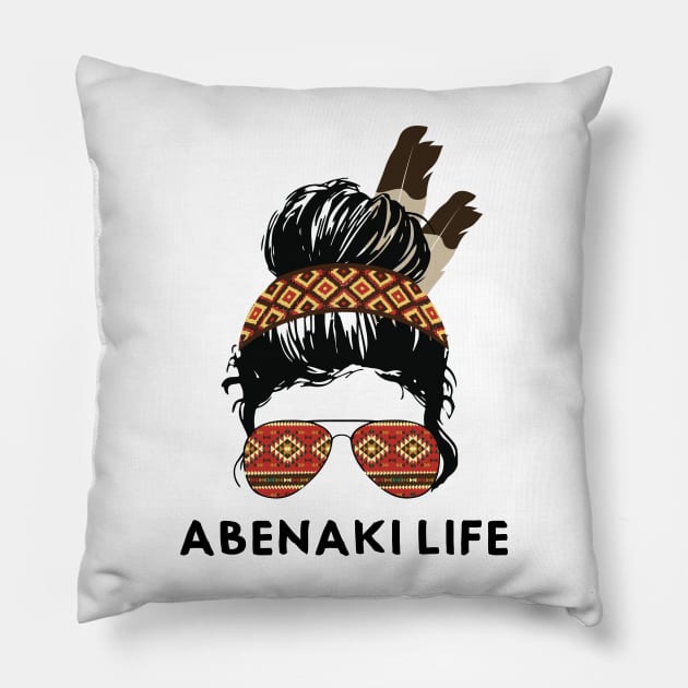 Abenaki American Indian Tribe Indigenous Girl Life Pillow by The Dirty Gringo