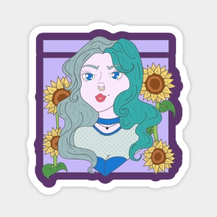 Sunflower Girl Magnet