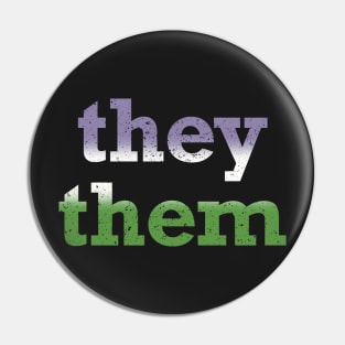 Genderqueer They Them Pronouns Pin