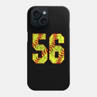 Fastpitch Softball Number 56 #56 Softball Shirt Jersey Uniform Favorite Player Biggest Fan Phone Case