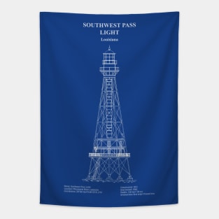 Southwest Pass Light Lighthouse - Louisiana - ADpng Tapestry