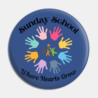 Sunday School where hearts grow Pin