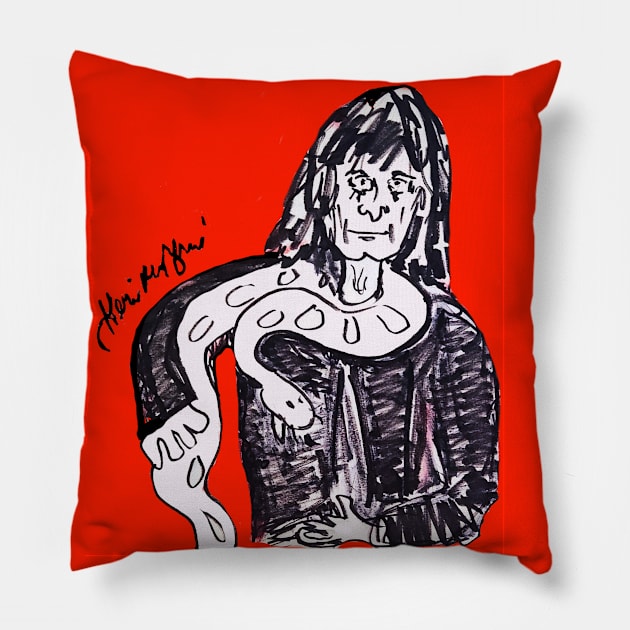 Alice Cooper The Godfather of Shock Rock Pillow by TheArtQueenOfMichigan 