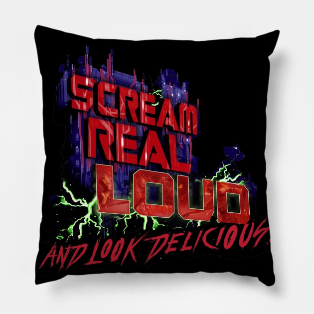 Monsters After Dark - Scream Real Loud! Pillow by SkprNck