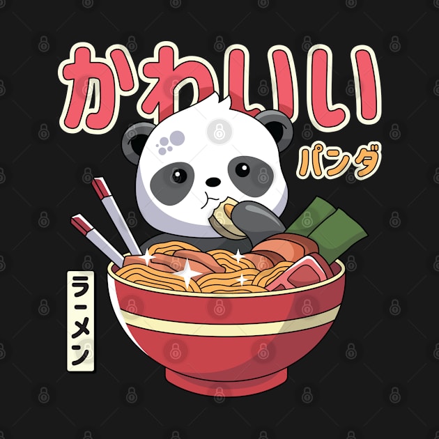 Kawaii Panda Enjoying Ramen by spacedowl