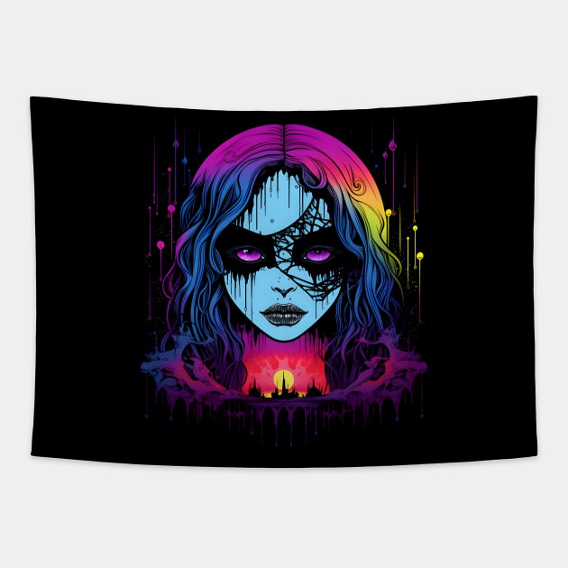 Cool Dark Goth Rave Design Tapestry by Whimsical Splendours