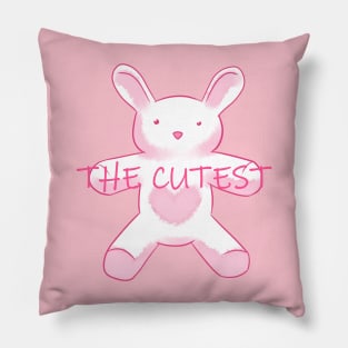 The cutest bunny pink and white Pillow