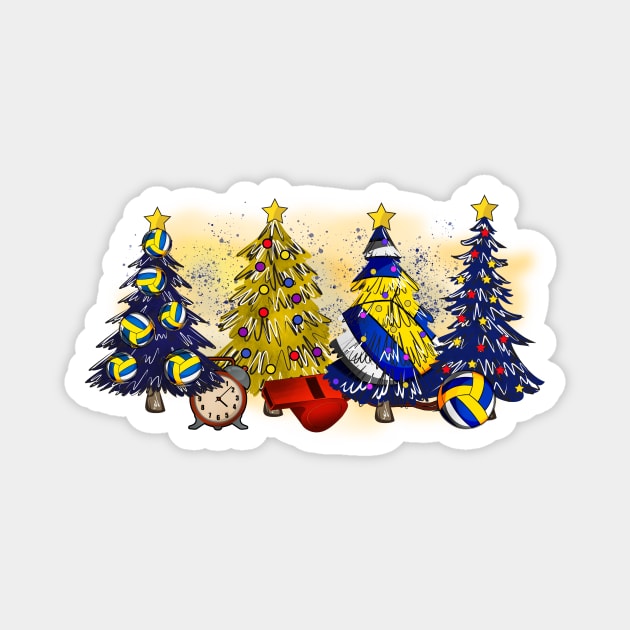Volleyball Christmas Trees Xmas Gifts Magnet by The WYLD Tribe