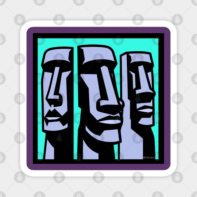 Easter Island Heads - Pop Art Magnet by Sketchy