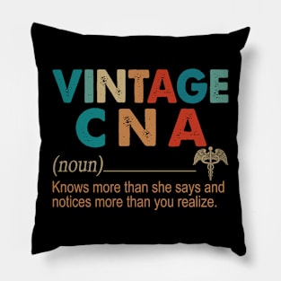 Vintage CNA Definition Knows More Than She Says And Notices More Than You Realize Pillow