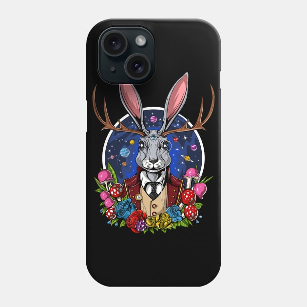 Jackalope Psychedelic Rabbit Phone Case by underheaven