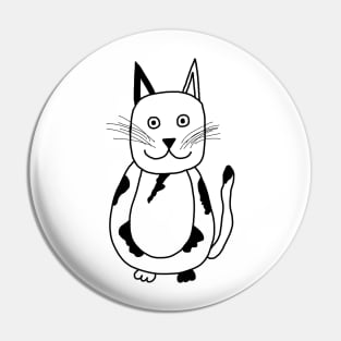 Black and White Cat Pin