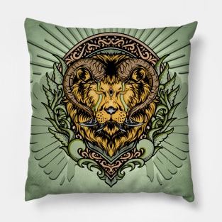 Awesome lion with horns Pillow