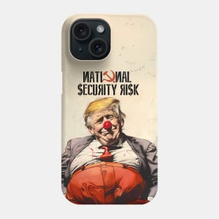 Donald Trump: National Security Risk on a Dark Background Phone Case