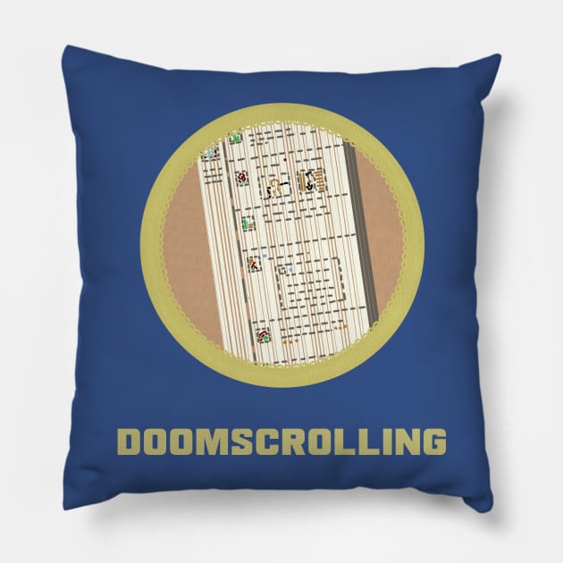 Merit Badge for Doomscrolling Pillow by LochNestFarm