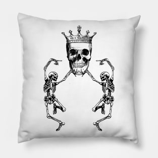 Skull King and Dancing Skeletons Pillow