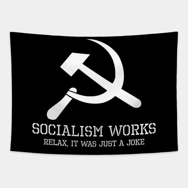 Funny Political Anti Socialism Communist Hammer & Sickle Tapestry by Styr Designs