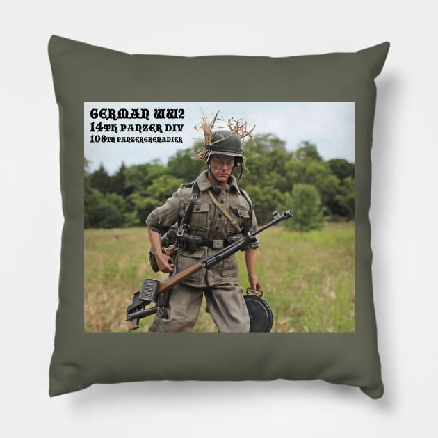 German WW2 14th Panzer Division (Front View) Pillow by Busybob