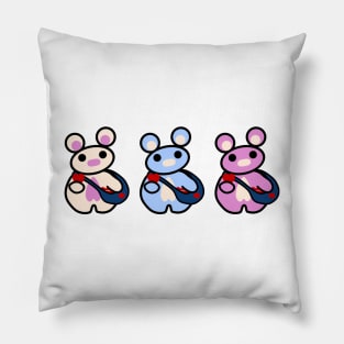 Three Chibis (Bag O'Hearts) Pillow