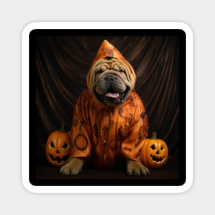 Chinese Shar-Pei Halloween Magnet