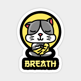 Breath, Cat/Yoga Design Magnet