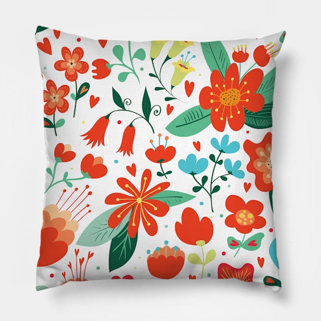 Romantic Flowers Pillow by JDaneStore