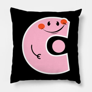 Children's Alphabet Letter C - Playful & Funny Initial for Creative Minds Pillow