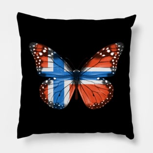 Norwegian Flag  Butterfly - Gift for Norwegian From Norway Pillow