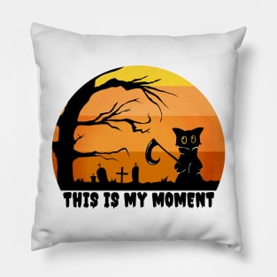 Cute halloween black cat Pillow