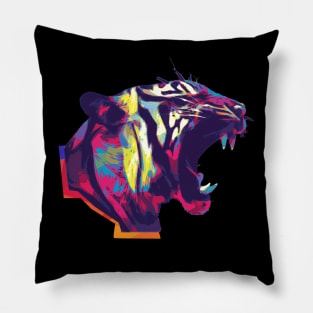 Wpap Pop Art Tiger abstract art Pillow