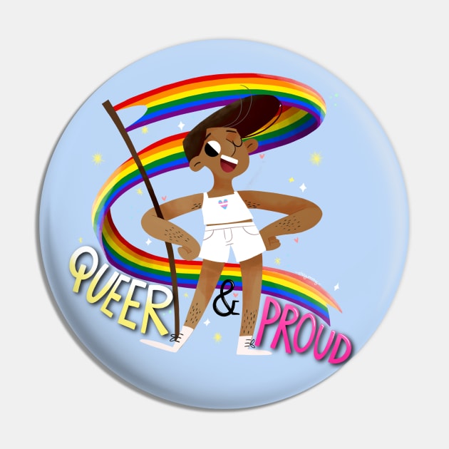 Queer & Proud - Trans Heart Pin by Gummy Illustrations