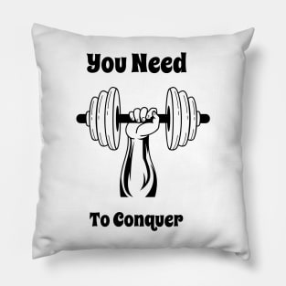 Cool Gym Motivational Quote For Weightlifters or bodybuilders Pillow