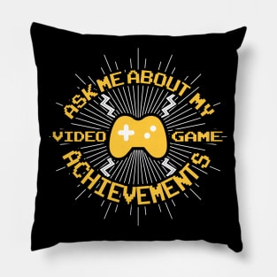 video-game-achievements (yellow) Pillow