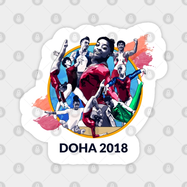 Doha 2018 Graphic (Light) Magnet by GymCastic